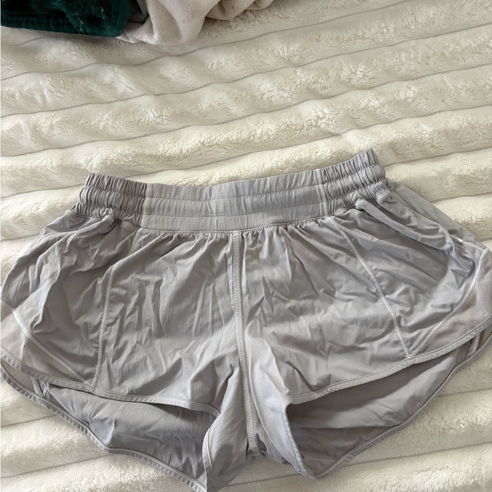Women’s Lululemon Light Gray Athletic Running Shorts - Elastic Waist